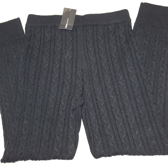 Fashion Nova Black Cable Knit Sweater Pants 1X NWT Cozy Lounge Stretch - Picture 5 of 5